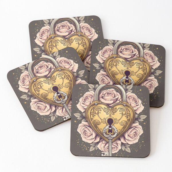 Item preview, Love Lock and Roses – Glowing Fairytale Line Art Design designed and sold by Valeree Store.