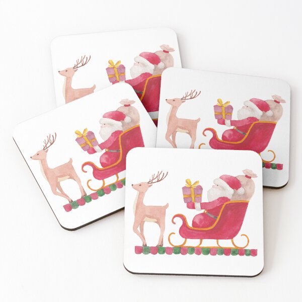 Item preview, Santa delivering presents with reindeer designed and sold by fengyuhao.