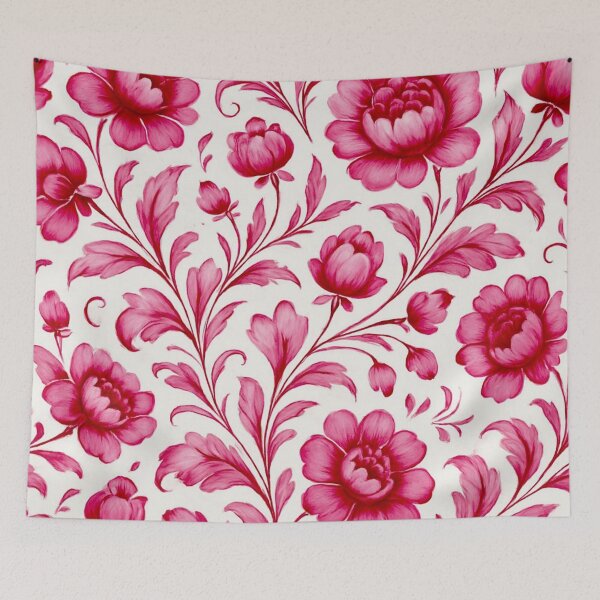 Item preview, Pink Gzhel Floral Pattern designed and sold by Myra365Art.