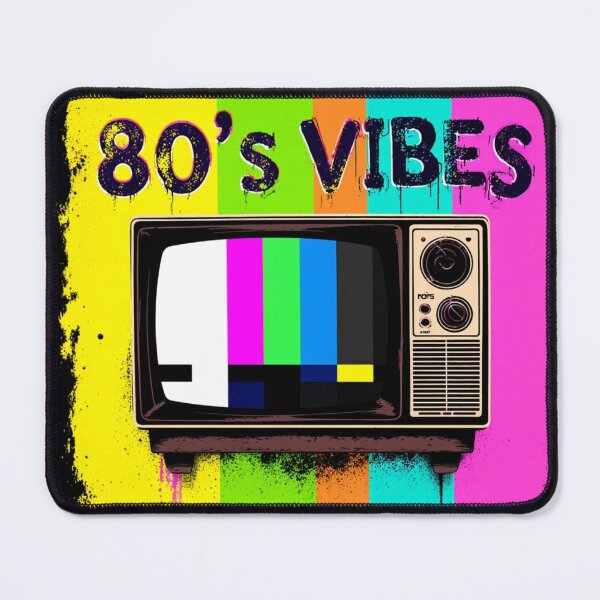 Item preview, Totally Rad 80's VIBES Retro TV Neon Pop Culture Nostalgia Design designed and sold by WHITE FLAME PRINTS.