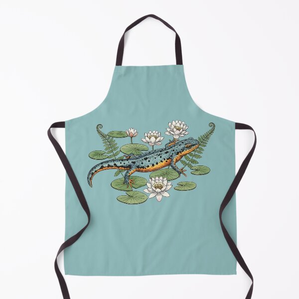 Item preview, Alpine Newt with Water Lilies Illustration designed and sold by BirdsnStuff.