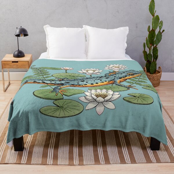 Item preview, Alpine Newt with Water Lilies Illustration designed and sold by BirdsnStuff.
