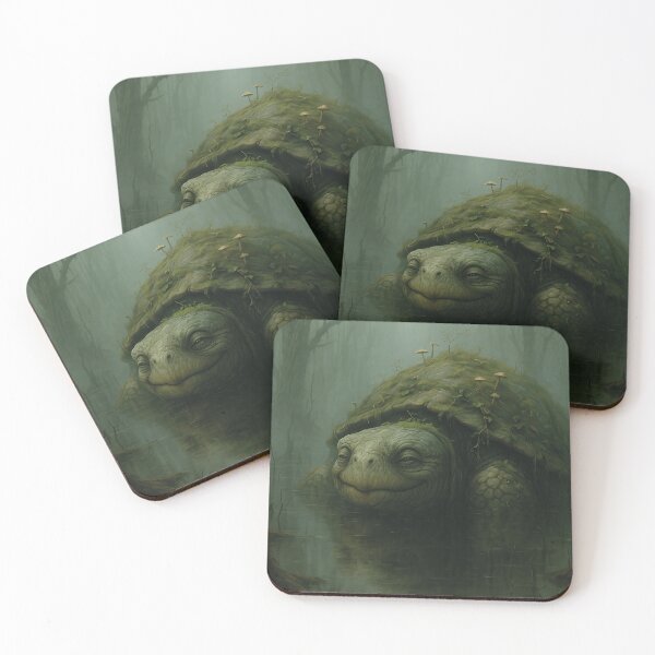 Item preview, Giant turtle in a swamp, fantastic illustration designed and sold by Mauswohn.