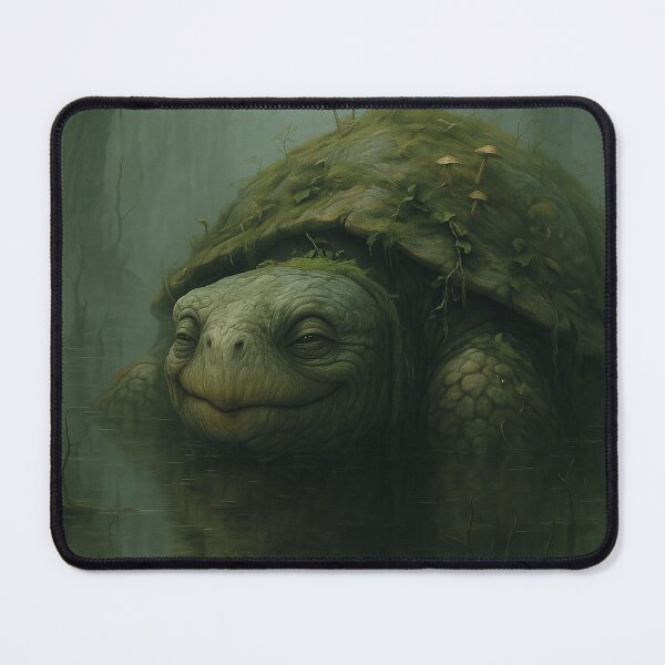 Item preview, Giant turtle in a swamp, fantastic illustration designed and sold by Mauswohn.