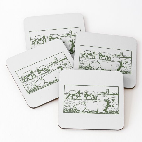 Item preview, Vintage Pastoral Farm Cows Scene designed and sold by KiwiRider.