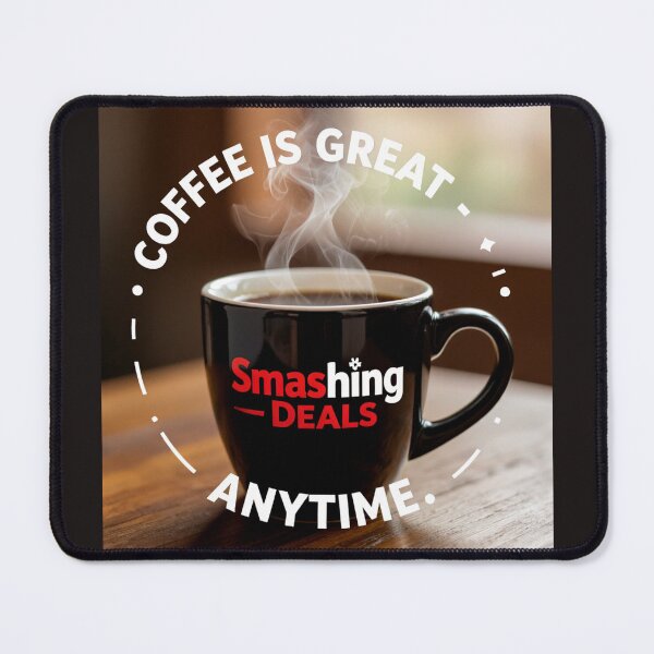 Item preview, coffee is great anytime colorful coffee art design designed and sold by SmashingDeals.