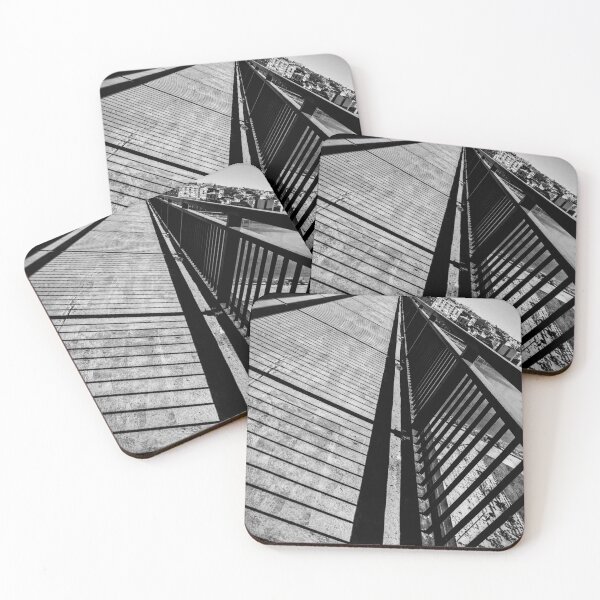 Item preview, Black and White Belgrade Bridge Architecture - Serbian Cityscape Abstract Photography designed and sold by SergioMiklos.