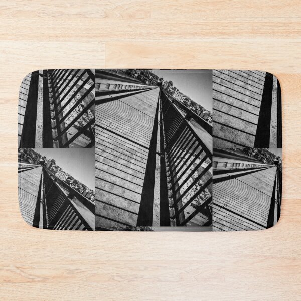 Item preview, Black and White Belgrade Bridge Architecture - Serbian Cityscape Abstract Photography designed and sold by SergioMiklos.