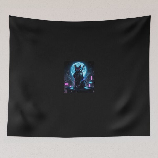 Item preview, Samurai Ninja Cat Japanese Warrior Shadow Style designed and sold by cawtoon.