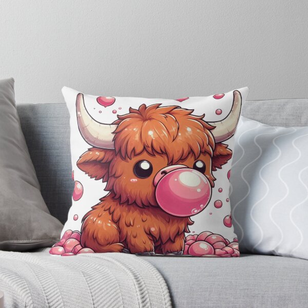 Item preview, cute highland cow calf blowing a bubble designed and sold by j964.
