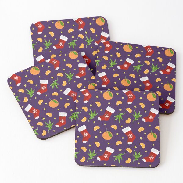 Item preview, Seamless pattern with Christmas stockings and tangerines. designed and sold by OlhaBondarenko.