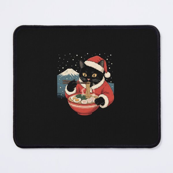 Item preview, Santa Cat Eating Ramen Japanese Inspired Christmas designed and sold by cawtoon.