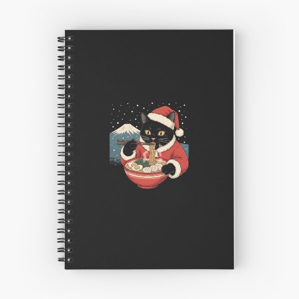 Item preview, Santa Cat Eating Ramen Japanese Inspired Christmas designed and sold by cawtoon.
