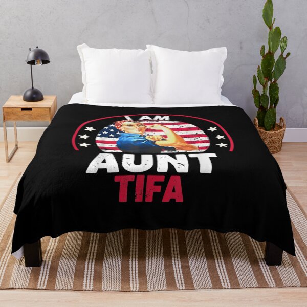 Item preview, Vintage I Am Aunt Tifa Woman_s Girl Aunt Tifa America Flag T-Shirt designed and sold by WilmaMcMillan.