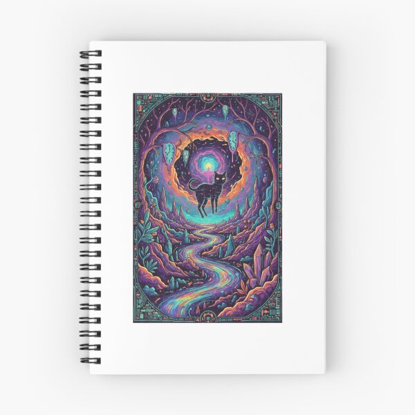 Item preview, Floating Cosmic Cat Dreamscape - Surreal Psychedelic Art Print designed and sold by Dinozilla.