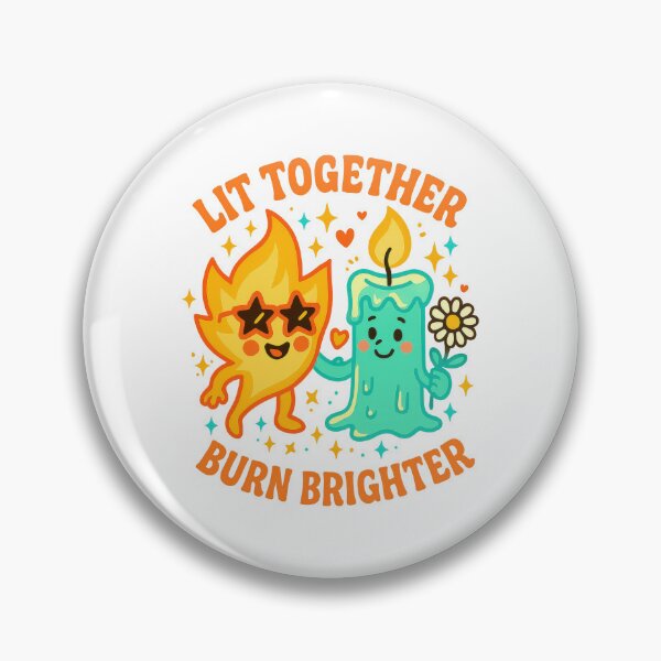 Item preview, Lit Together Burn Brighter • Cute Flame and Candle Friendship Design designed and sold by inkoutninja.