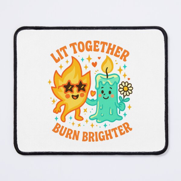 Item preview, Lit Together Burn Brighter • Cute Flame and Candle Friendship Design designed and sold by inkoutninja.