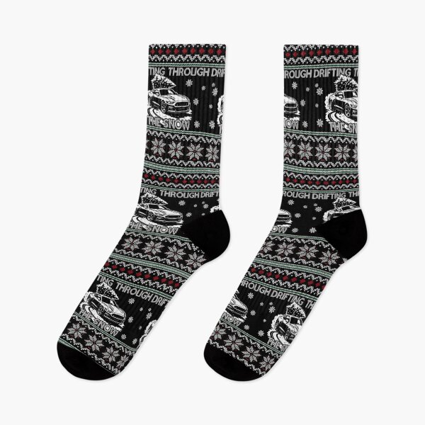 Item preview, Drifting Through the Snow – Mustang Drift Ugly Christmas Design | Muscle Car Holiday designed and sold by 365CarMods Official.