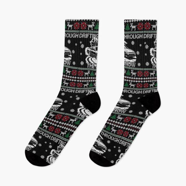 Item preview, Drifting Through the Snow – JDM Drift Ugly Christmas Design | S-Chassis Coupe designed and sold by 365CarMods Official.