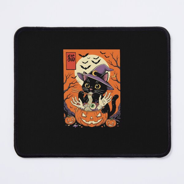 Item preview, Spooky Black Cat Eating Ramen Japanese Halloween designed and sold by MOHITSALVI.