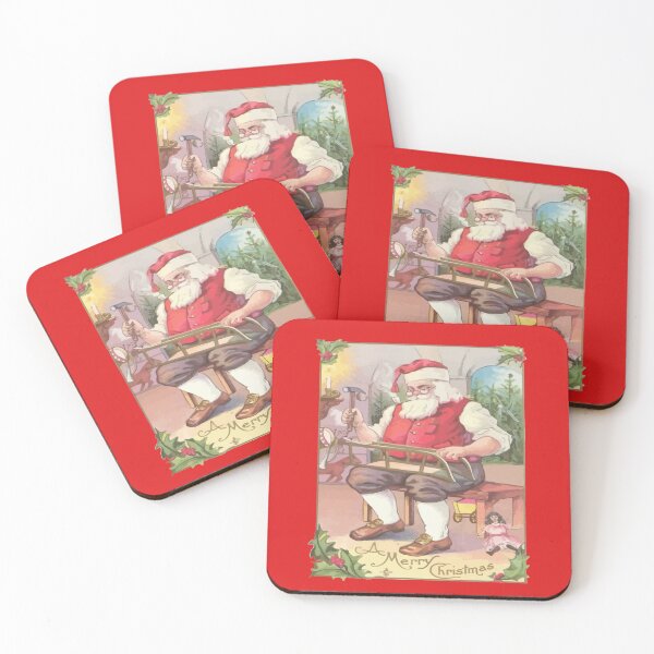 Item preview, Vintage Merry Christmas Santa Claus Toy Workshop designed and sold by taiche.