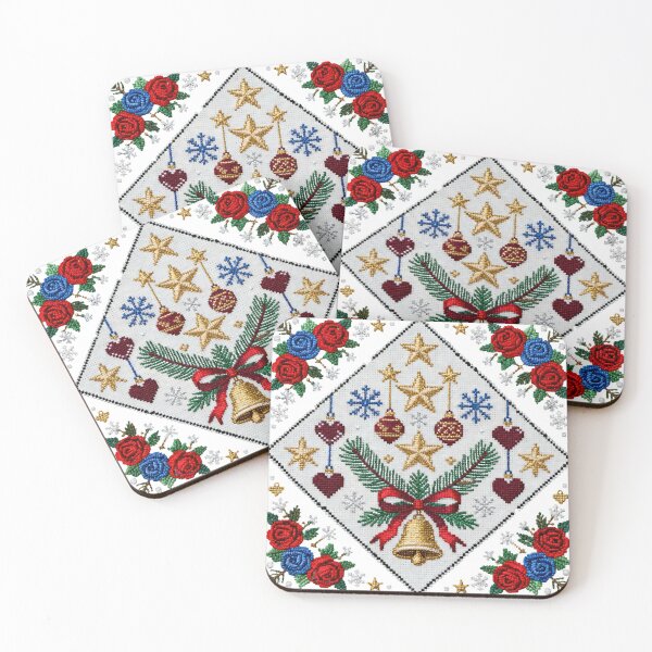 Item preview, Traditional Romanian Christmas Embroidery – Folk Cross-Stitch Holiday Design designed and sold by Maximilianos.