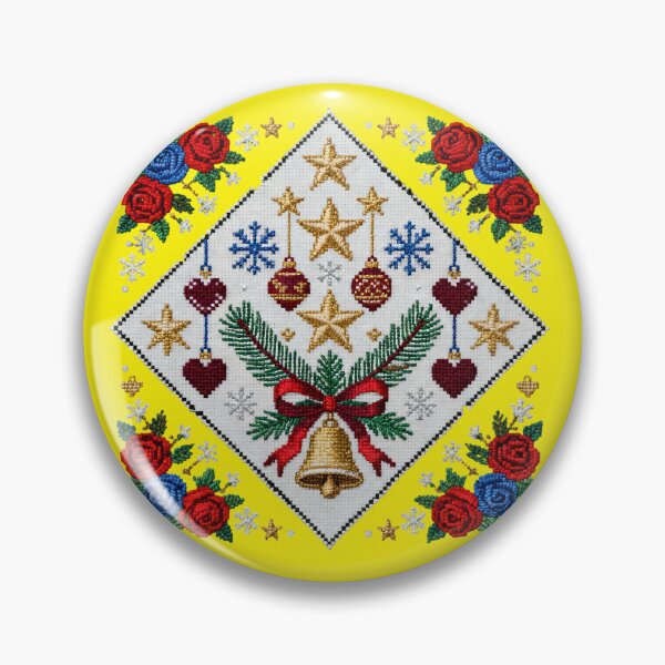 Item preview, Traditional Romanian Christmas Embroidery – Folk Cross-Stitch Holiday Design designed and sold by Maximilianos.