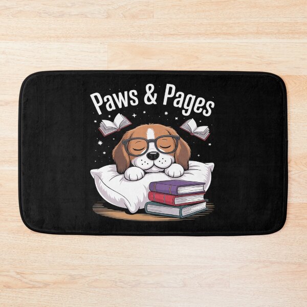 Item preview, Cozy Sleepy Dog with Glasses Reading Book Lover designed and sold by Idarmotar.
