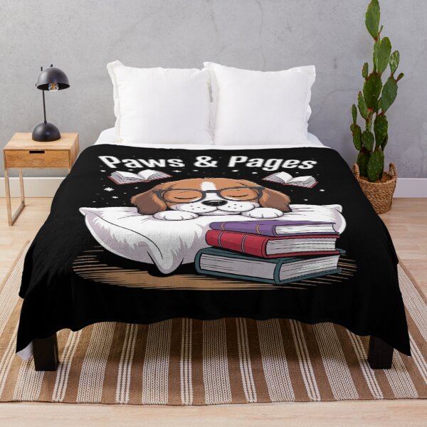 Item preview, Cozy Sleepy Dog with Glasses Reading Book Lover designed and sold by Idarmotar.