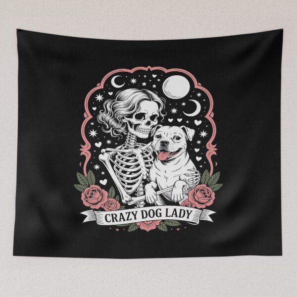 Item preview, Crazy Dog Lady Tarot Card Gothic Skeleton Dog Lover designed and sold by Idarmotar.