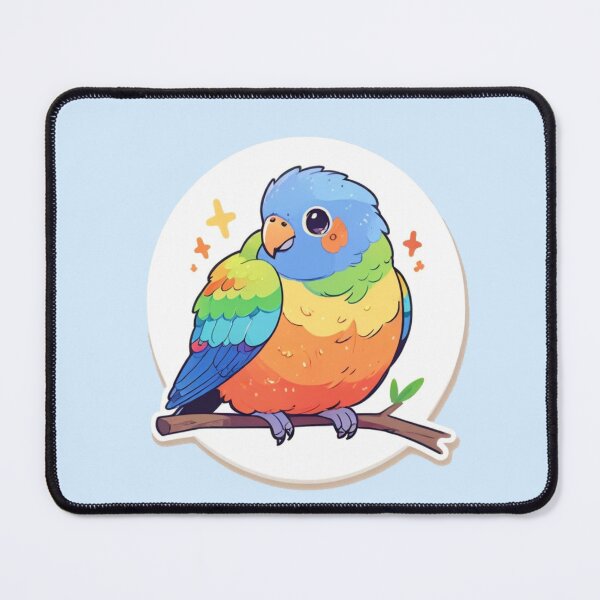 Item preview, Fluffy Parrot Friend – Cute Bird Sticker Design designed and sold by Wildtastic .