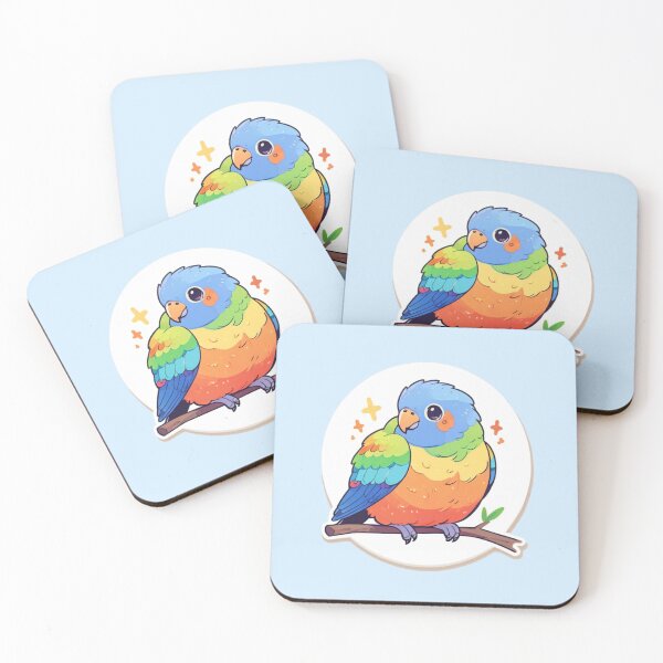 Item preview, Fluffy Parrot Friend – Cute Bird Sticker Design designed and sold by Wildtastic .
