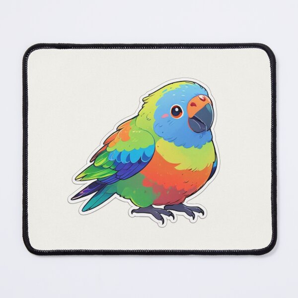 Item preview, Fluffy Parrot Friend – Cute Bird Sticker Design designed and sold by Wildtastic .