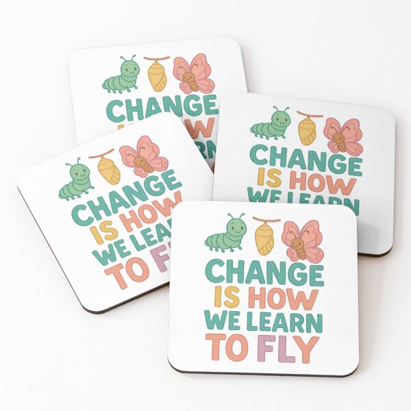 Item preview, Change Is How We Learn to Fly • Cute Transformation Growth Quote designed and sold by inkoutninja.