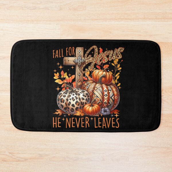 Item preview, Fall For Jesus He Never Leaves Cross Pumpkin Autumn Christian Faith designed and sold by YubitaLeLe.