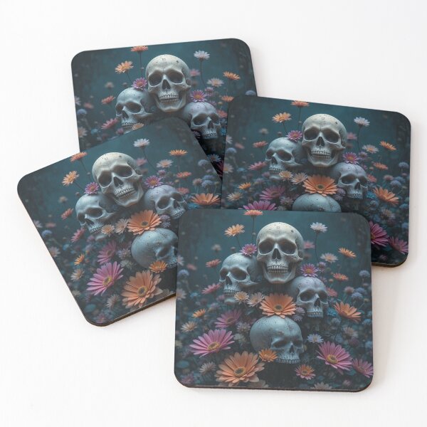 Item preview, Skulls and Flowers – Dark Gothic Floral Art of Death and Beauty | Surreal Fantasy Aesthetic Design designed and sold by TheCleverSkull.