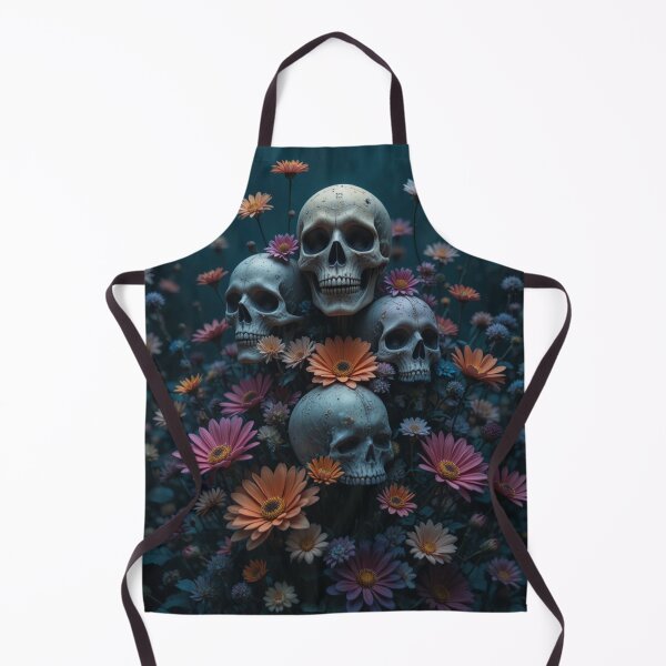 Artikelvorschau, Totenköpfe und Blumen – Düstere, gotische Blumenkunst von Tod und Schönheit | Surrealistisches Fantasy-Ästhetikdesign entworfen und verkauft von TheCleverSkull.