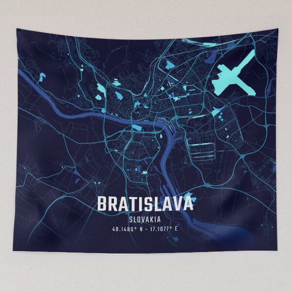 Item preview, Bratislava Midnight City Map designed and sold by HomeLivingCo.