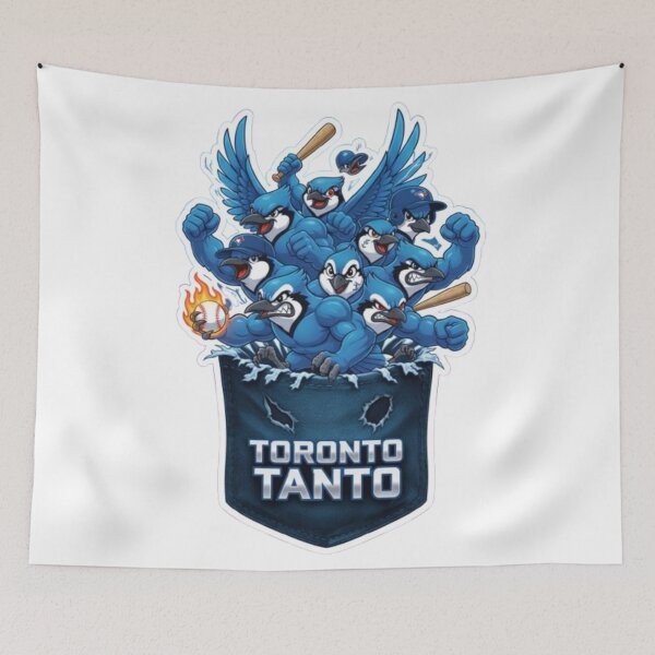 Item preview, Aggressive Blue Jays Team Rushing Out of Pocket – Toony 8K Battle Bird Art for True Fans designed and sold by Gurjeetpixelart.