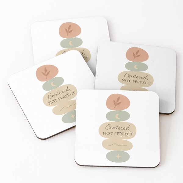 Item preview, Centered Not Perfect • Minimalist Mindfulness Quote with Earth Tones designed and sold by inkoutninja.