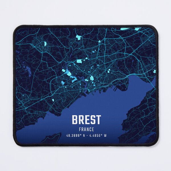Item preview, Brest Midnight City Map designed and sold by HomeLivingCo.