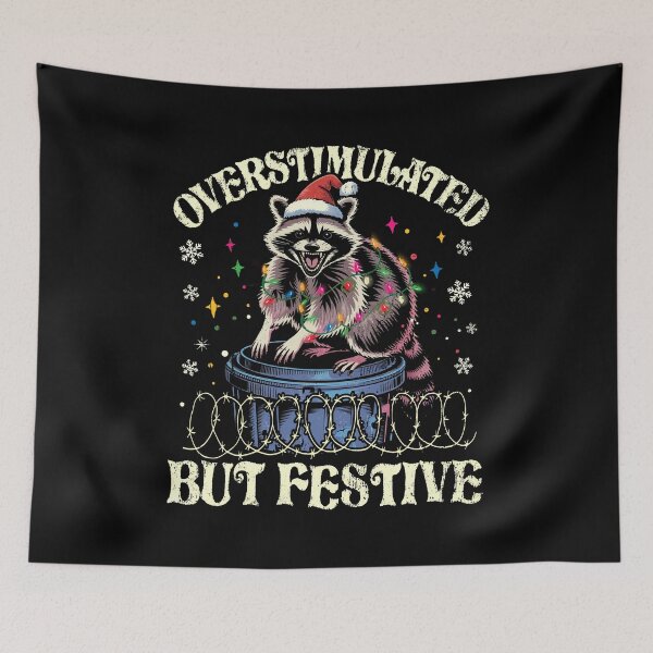 Item preview, Overstimulated But Festive – Funny Christmas Design designed and sold by Patchina.