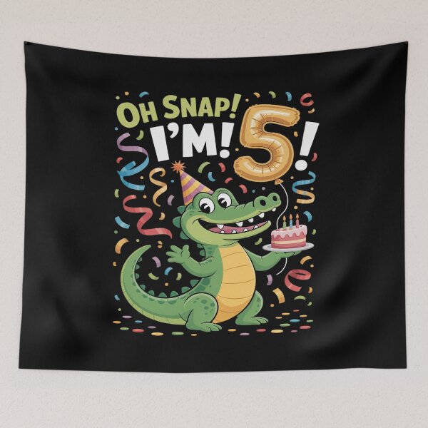 Item preview, Cute 5 Year Old Alligator Birthday Oh Snap I'm 5 Crocodile designed and sold by petrichorsworld.