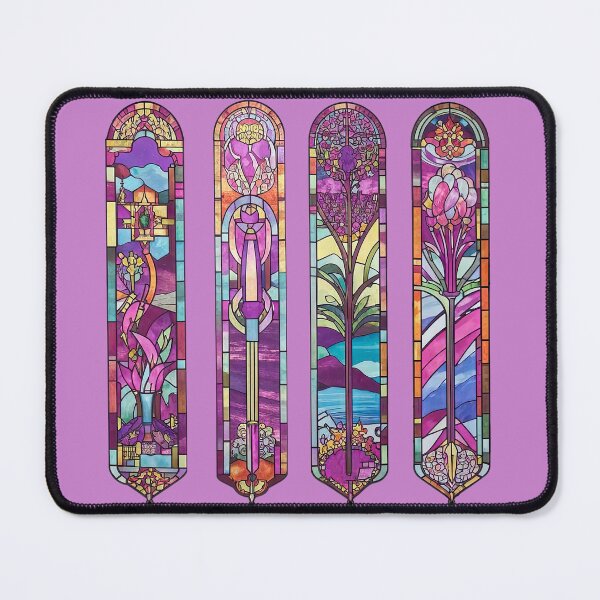 Item preview, Vibrant Purple Floral Stained Glass Panels designed and sold by LanaGustavsson.