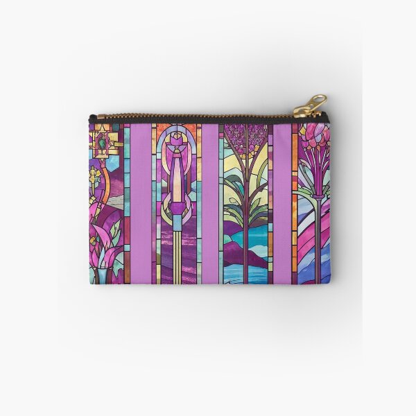 Item preview, Vibrant Purple Floral Stained Glass Panels designed and sold by LanaGustavsson.