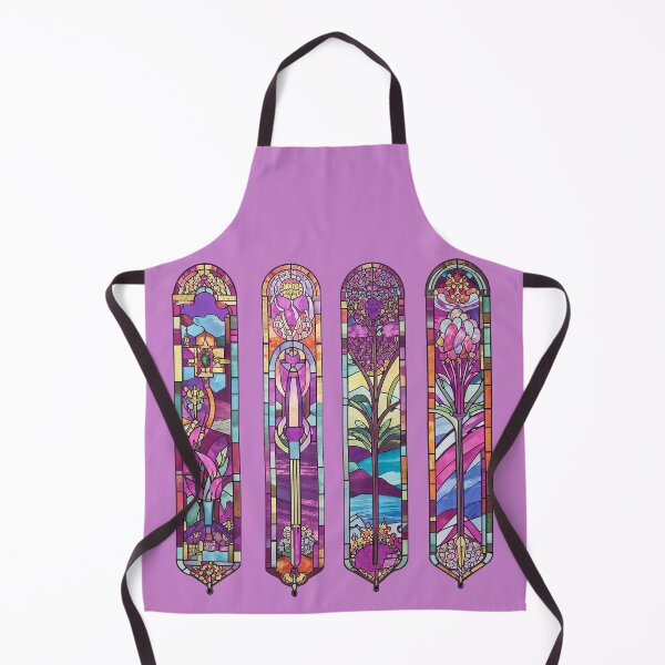 Item preview, Vibrant Purple Floral Stained Glass Panels designed and sold by LanaGustavsson.
