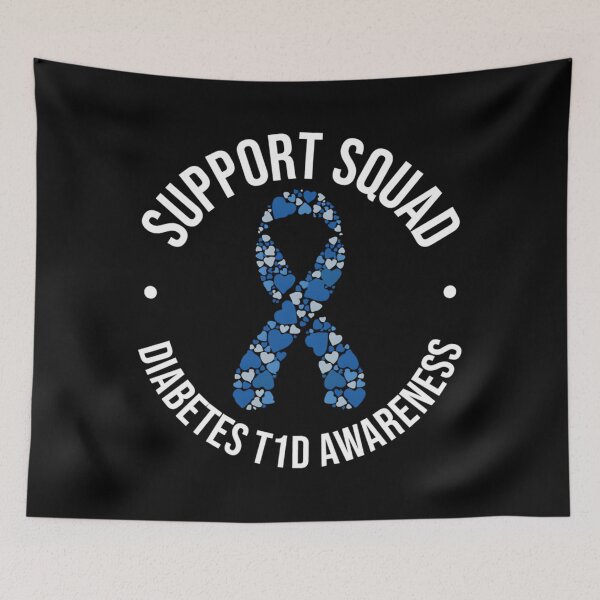 Item preview, in and blue, this help moral support, the the show information, share assistance, provide patients color of under They managing T1D, disease. symbol to unite designed and sold by Rackaam777Art.
