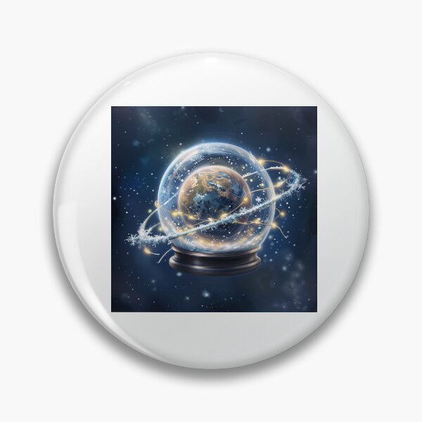 Item preview, Galactic Snow Globe — Cosmic Christmas Planet in Space — Futuristic Holiday Sci-Fi Art designed and sold by SmartyWonders.