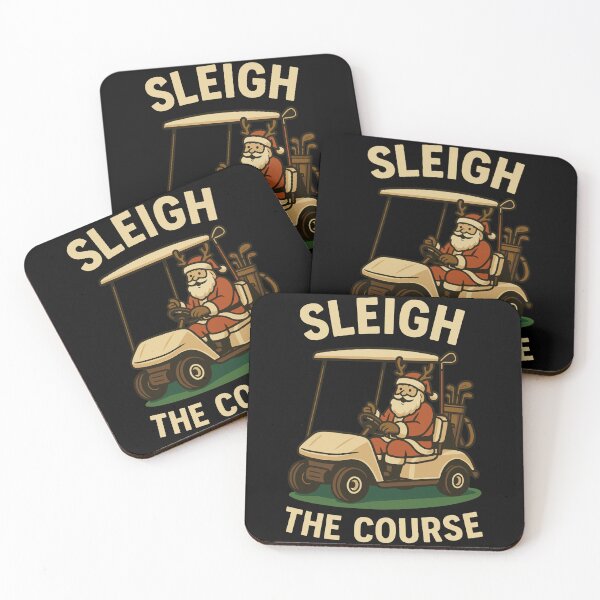 Item preview, Sleigh The Course Santa Golf Cart Fun designed and sold by LuminOrb.