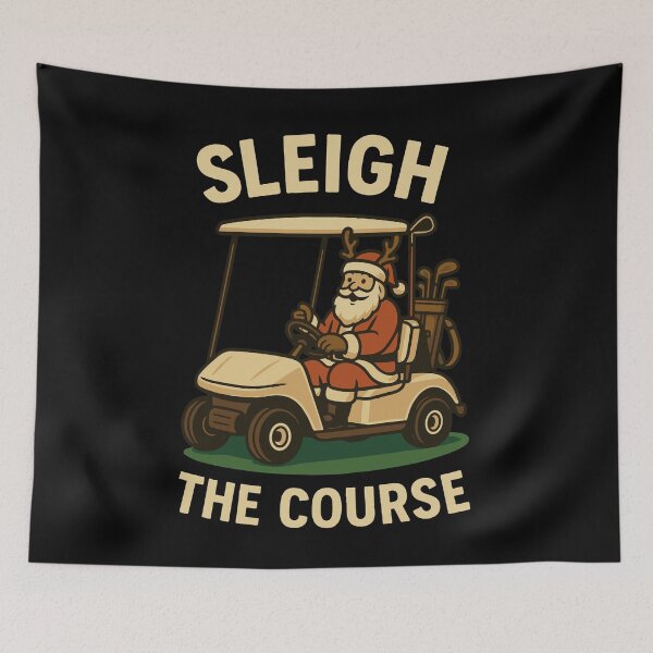 Item preview, Sleigh The Course Santa Golf Cart Fun designed and sold by LuminOrb.